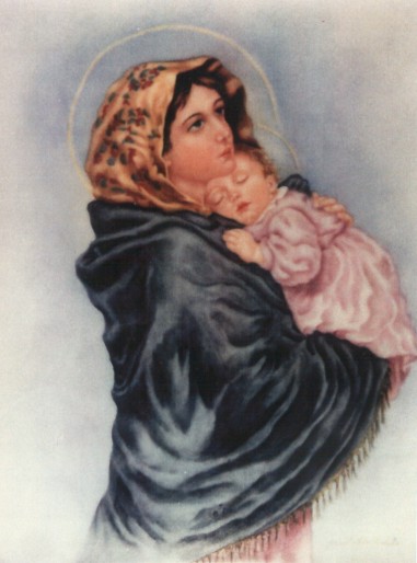 Portrait of Mother and Child painted by Janet DeSmet