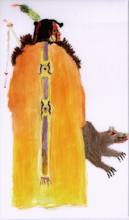 Mandan Warrior - Painting by Johnella McGuire-Mathley