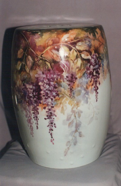 Wisteria Vase Painted by Suzie Thompson
